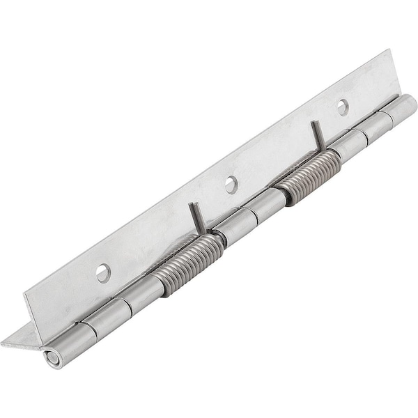 Spring Hinge Spring Open A=40, B=180, Form:B Round Hole, Stainless Steel Bright